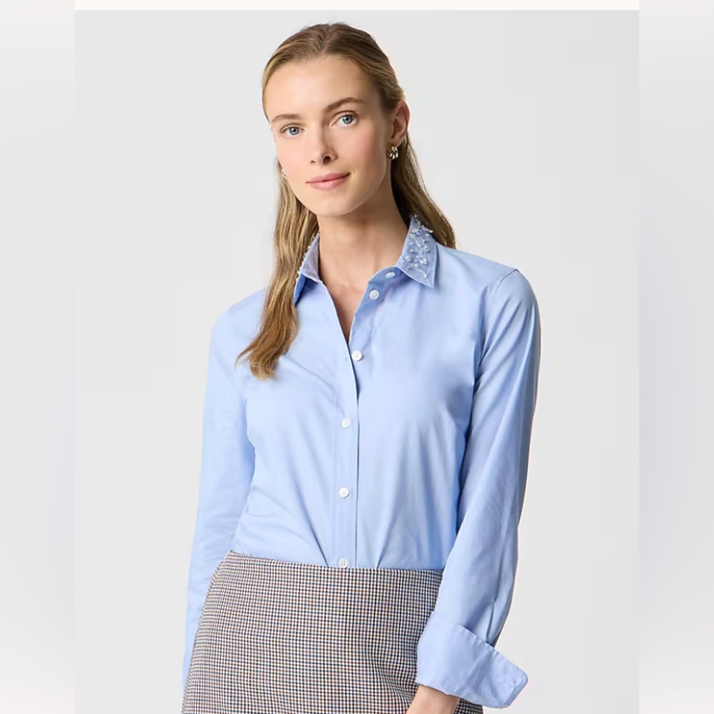 J. Crew Jewel-collar button-up shirt
